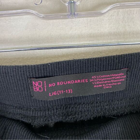 5/$25 No Boundaries Black Pull On Cropped Cuffed Hem Stretch Waistband L 11-13 - Picture 8 of 12